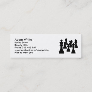 Chess board game mini business card