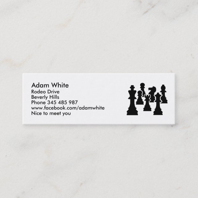 Chess board game mini business card (Front)