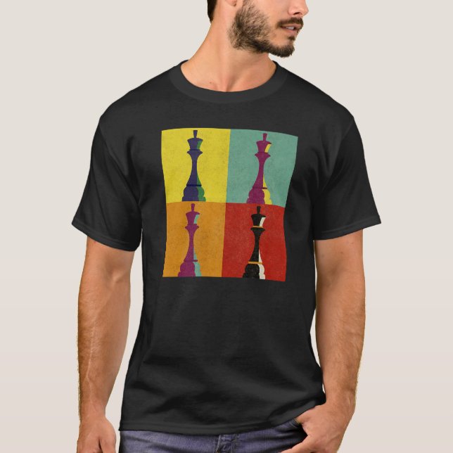 Chess Board Game  Piece King Checkmate Pop Style T-Shirt (Front)