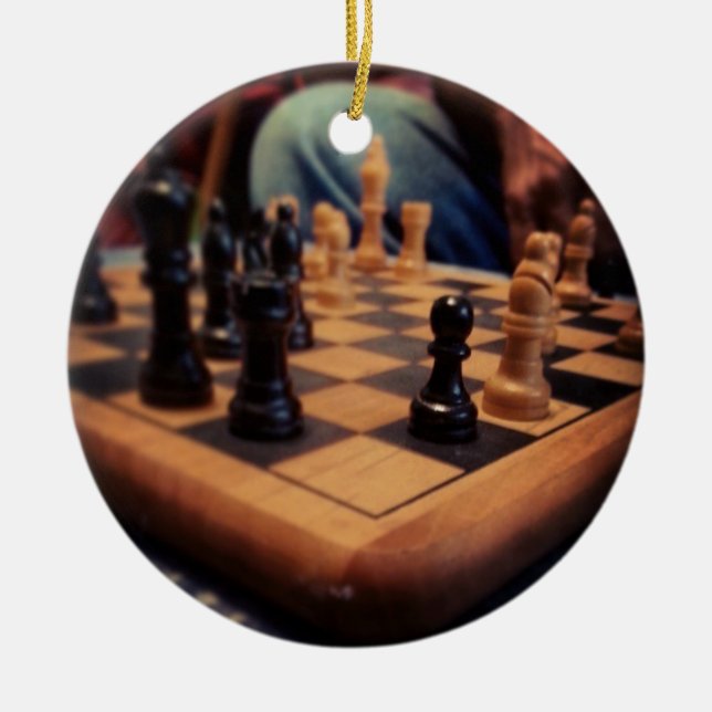 Chess Board Gift item Ceramic Tree Decoration (Front)