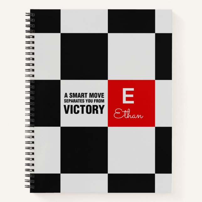 Chess Board Monogram Notebook (Front)