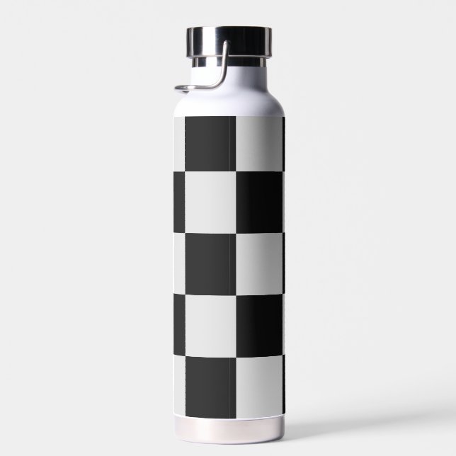 Chess Board Monogram Water Bottle (Right)