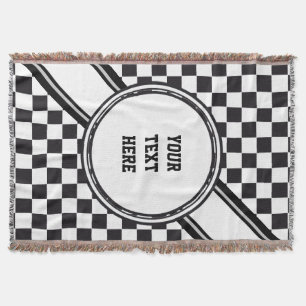 Chess Board Pattern + your backgr. colour & text Throw Blanket