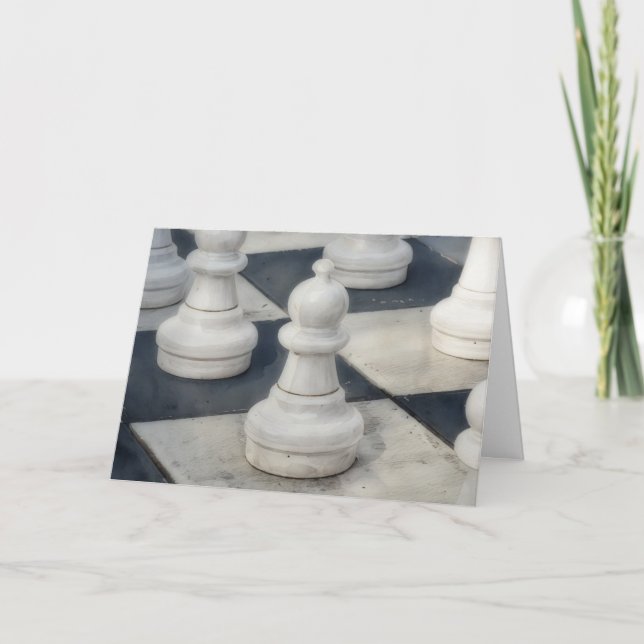 Chess Board Pawn Piece Birthday Card (Front)