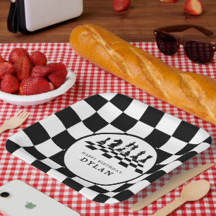 Chess Board & Pieces Game Night Happy Birthday Paper Plate