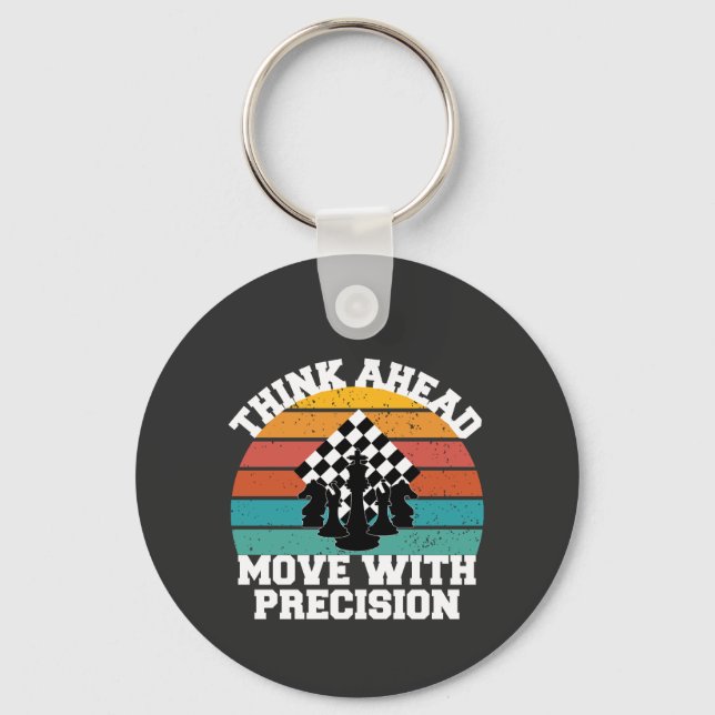 Chess Board Pieces Strategy Precision Mind Game Key Ring (Front)