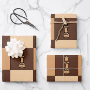 Chess Board Pieces Wrapping Paper Sheet