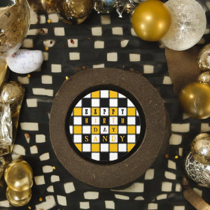 Chess Board Style  Classic Round Sticker