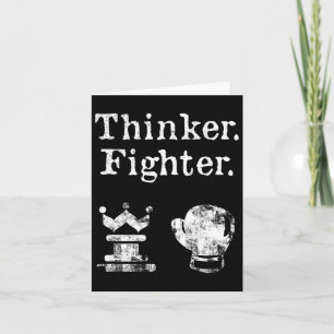 Chess Boxer Thinker Fighter Boxing Chess Lover Gif Card