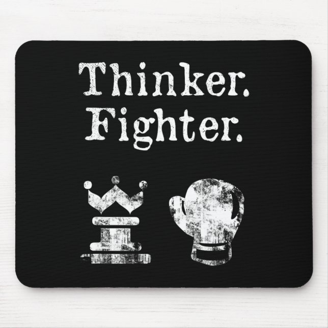 Chess Boxer Thinker Fighter Boxing Chess Lover Gif Mouse Pad (Front)