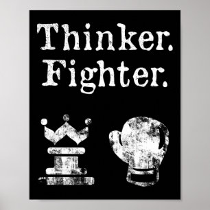 Chess Boxer Thinker Fighter Boxing Chess Lover Gif Poster