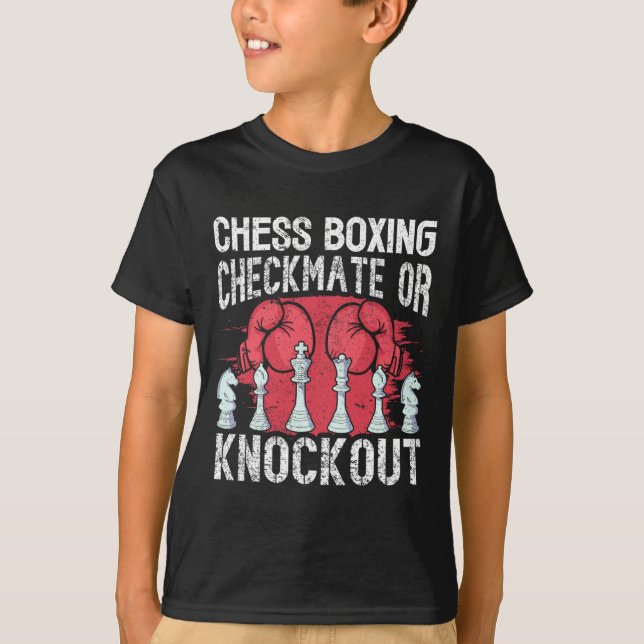 Chess Boxing Checkmate Or Knockout Fun  T-Shirt (Front)