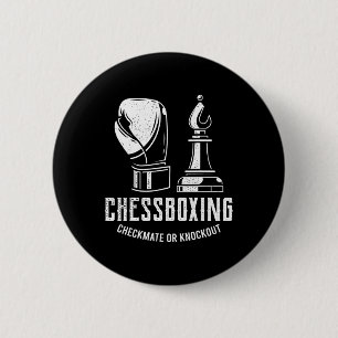 Chess Boxing I Chess Player Boxer 6 Cm Round Badge