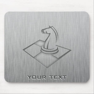 Chess; Brushed Metal-look Mouse Pad