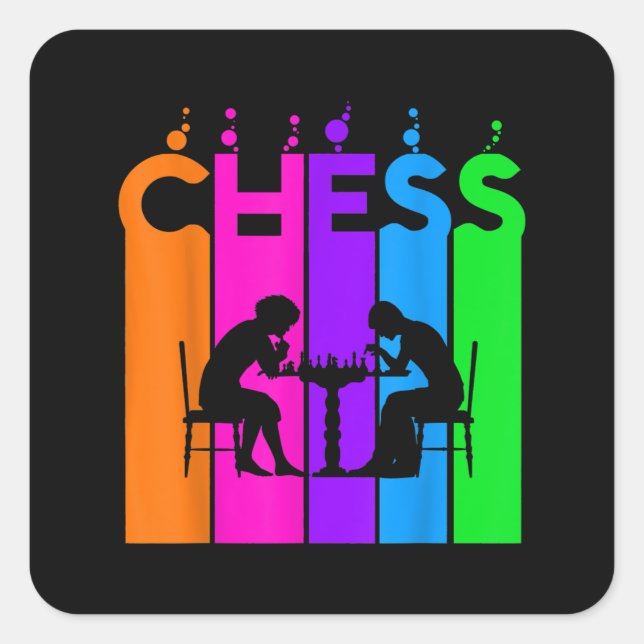 Chess Bubble Hobby And Sport Gift Idea Square Sticker (Front)