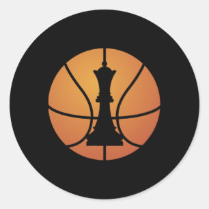 Chess Bysketbyll Gift Fun For Game Board King Chec Classic Round Sticker