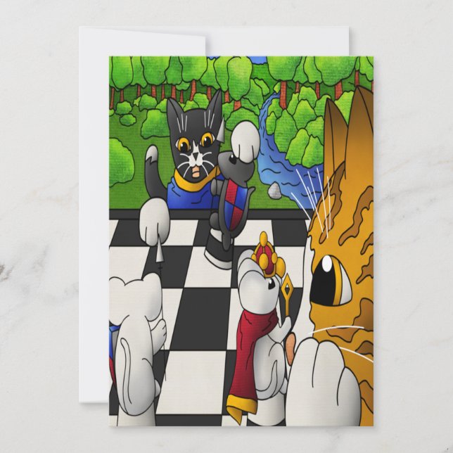 Chess Cats in the park Card (Front)