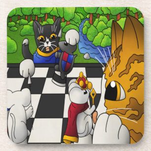 Chess Cats in the park Coaster