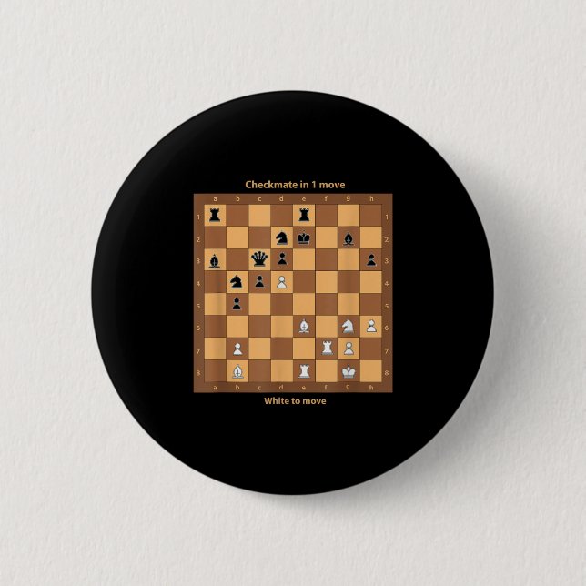 Chess Checkmate, Just Play Chess Quotes Graphic De 6 Cm Round Badge (Front)