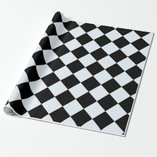 Chess chequered chequered pattern black and white wrapping paper
