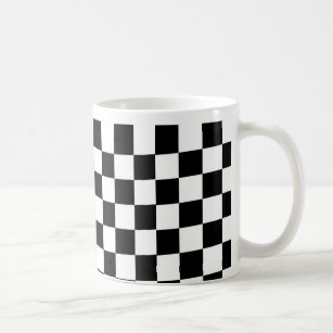 Chess chequered chequered race pattern black white coffee mug