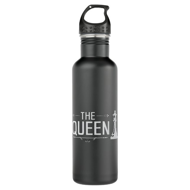 Chess Chess Board Checkmate Queen Board Game Gift 710 Ml Water Bottle (Front)