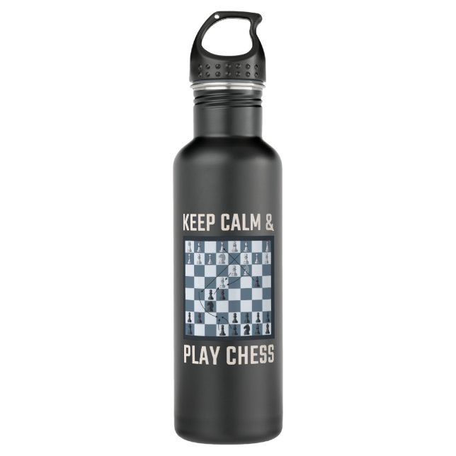 Chess Chess Board Chess Player 710 Ml Water Bottle (Front)