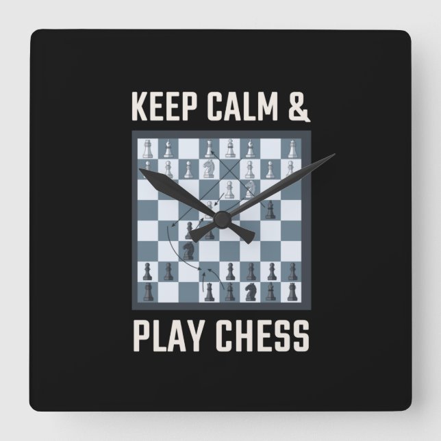 Chess Chess Board Chess Player Square Wall Clock (Front)
