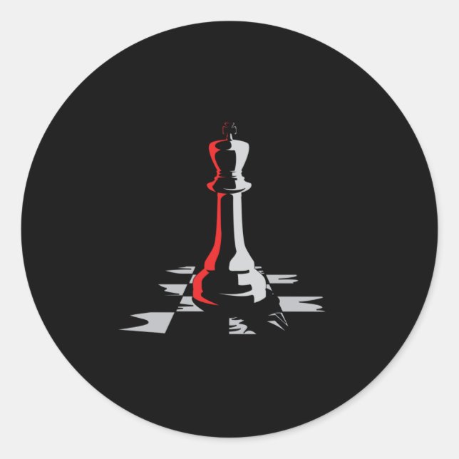 Chess Chess Board King Checkmate Board Game Gift Classic Round Sticker (Front)