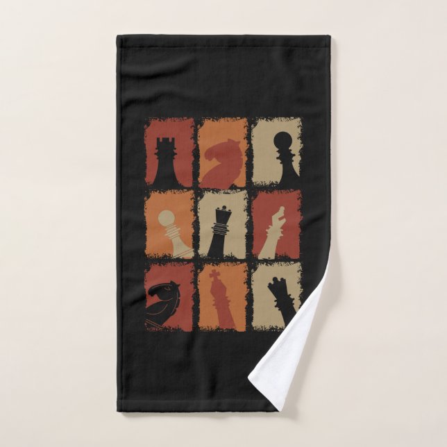 Chess - Chess Pieces Retro Hand Towel (Hand Towel)