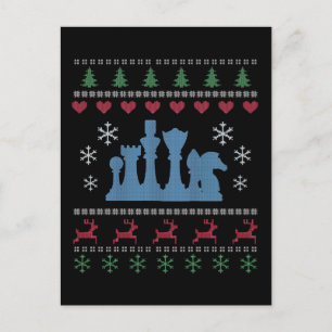 Chess - Chess Pieces Ugly Christmas Postcard