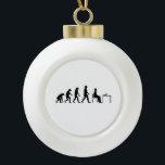 Chess - Chess Player Evolution Ceramic Ball Christmas Ornament<br><div class="desc">Chess evolutions design for a chess player.</div>