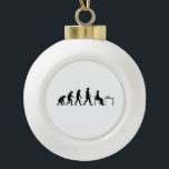 Chess - Chess Player Evolution Ceramic Ball Christmas Ornament<br><div class="desc">Chess evolutions design for a chess player.</div>