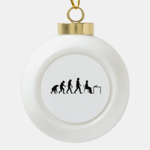 Chess - Chess Player Evolution Ceramic Ball Christmas Ornament