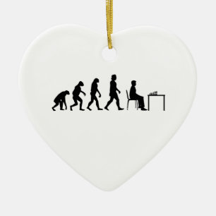 Chess - Chess Player Evolution Ceramic Tree Decoration