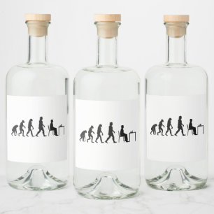 Chess - Chess Player Evolution Liquor Bottle Label