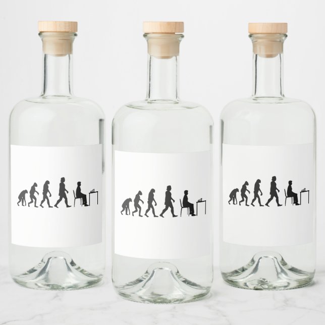 Chess - Chess Player Evolution Liquor Bottle Label (Bottles)