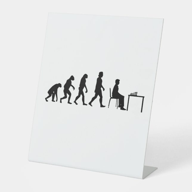 Chess - Chess Player Evolution Pedestal Sign (Front)