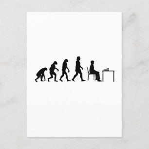 Chess - Chess Player Evolution Postcard