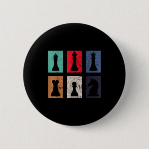 Chess Chessmen  6 Cm Round Badge