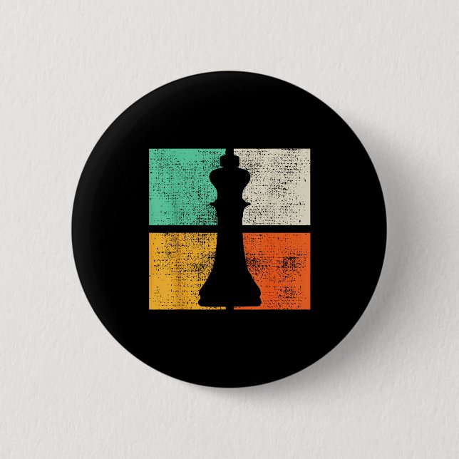 Chess Chessmen King Player  6 Cm Round Badge (Front)