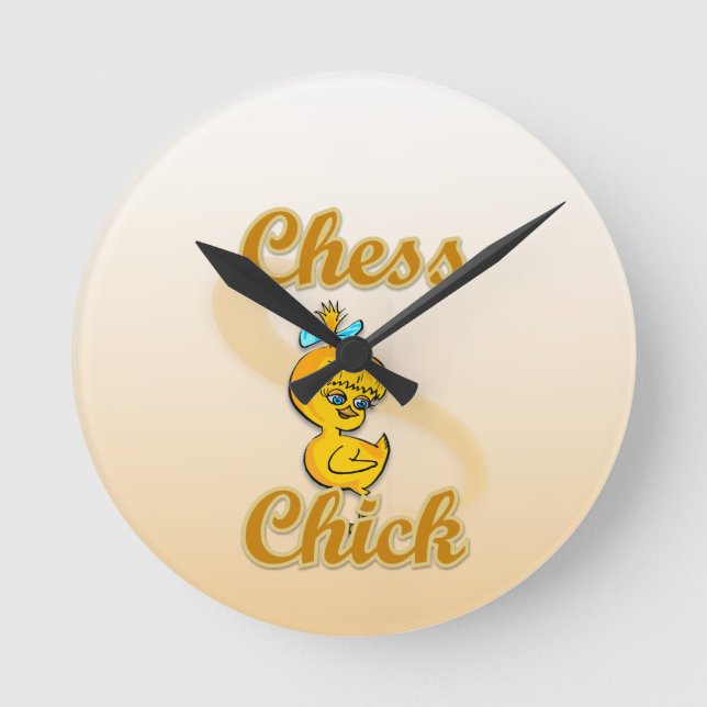 Chess  Chick Round Clock (Front)