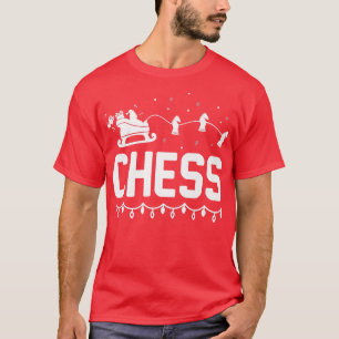 Chess Christmas Candy Cane Lover Santa Sleigh Ches T-Shirt