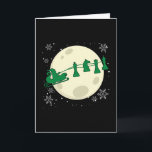Chess Christmas Santa - Chess Piece Reindeer Card<br><div class="desc">Chess Santa Claus art - A Christmas sleigh of silhouette king, queen, bishop and knight reindeer chess pieces flies over the moon. Xmas idea for any chess master student. >> Chess art gift idea for any teacher, coach or grandmaster player to have a checkmate game this holiday season. >> Customisable...</div>