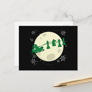 Chess Christmas Santa - Chess Piece Reindeer Postcard