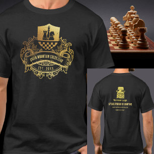 Chess Club League Tournament Name Sponsor on Back T-Shirt