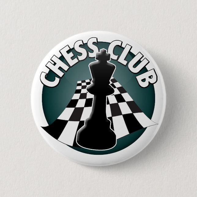 Chess Club Player or Chess Team Chessboard Picture 6 Cm Round Badge (Front)