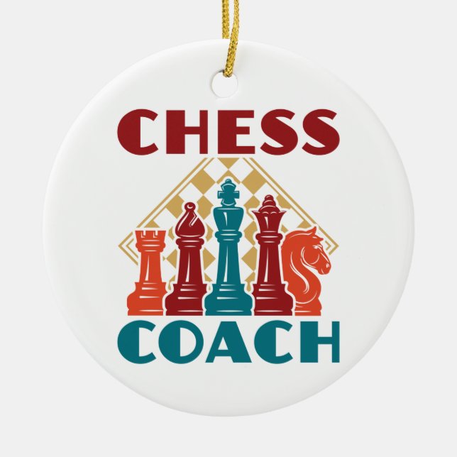 Chess Coach Ceramic Tree Decoration (Front)