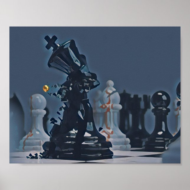 Chess - Cool Blue photograph Poster (Front)