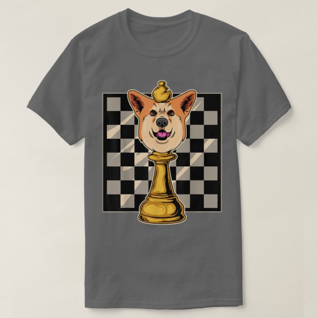 Chess Corgi Dog  T-Shirt (Design Front)